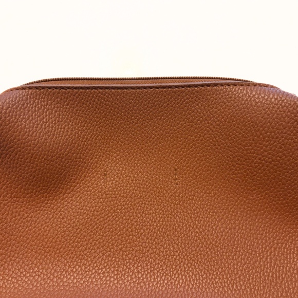 Anthropologie Faux Leather Makeup Travel Bag Brown - Picture 6 of 7